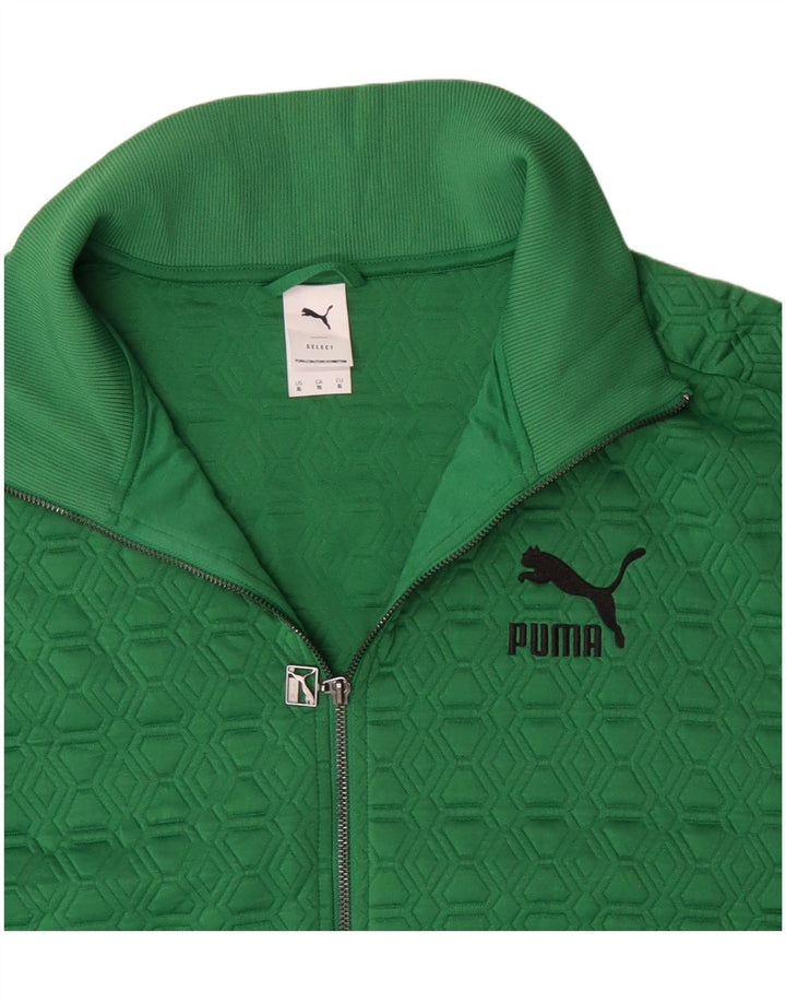 Puma Mens Tracksuit Top Jacket XL Poliéster Geométrico Verde