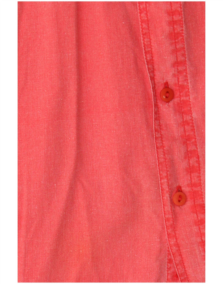 Vintage Mens Relaxed Fit Shirt Large Pink Cotton