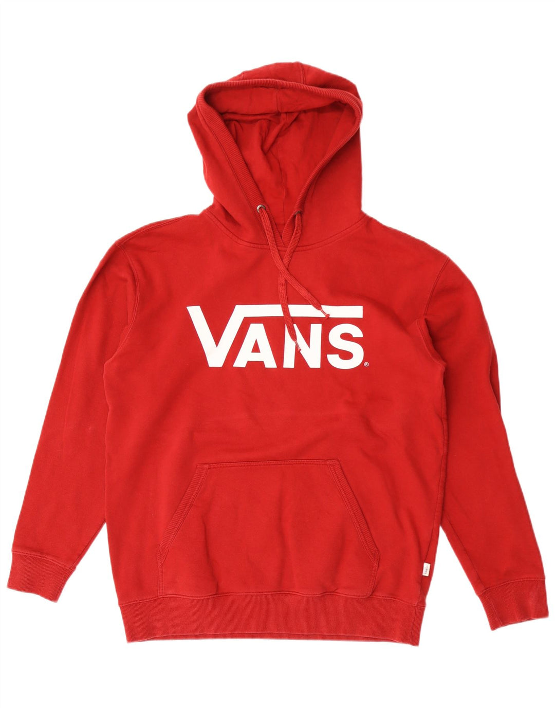 Vans Mens Graphic Hoodie Jumper Large Red Cotton