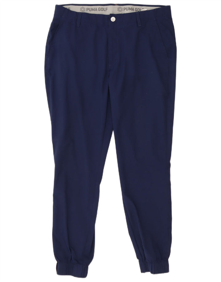 Pantaloni chino da golf da uomo Puma W36 L30 poliestere blu navy
