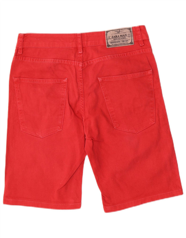Zara Mens Denim Shorts EU 40 Medium W31  Red