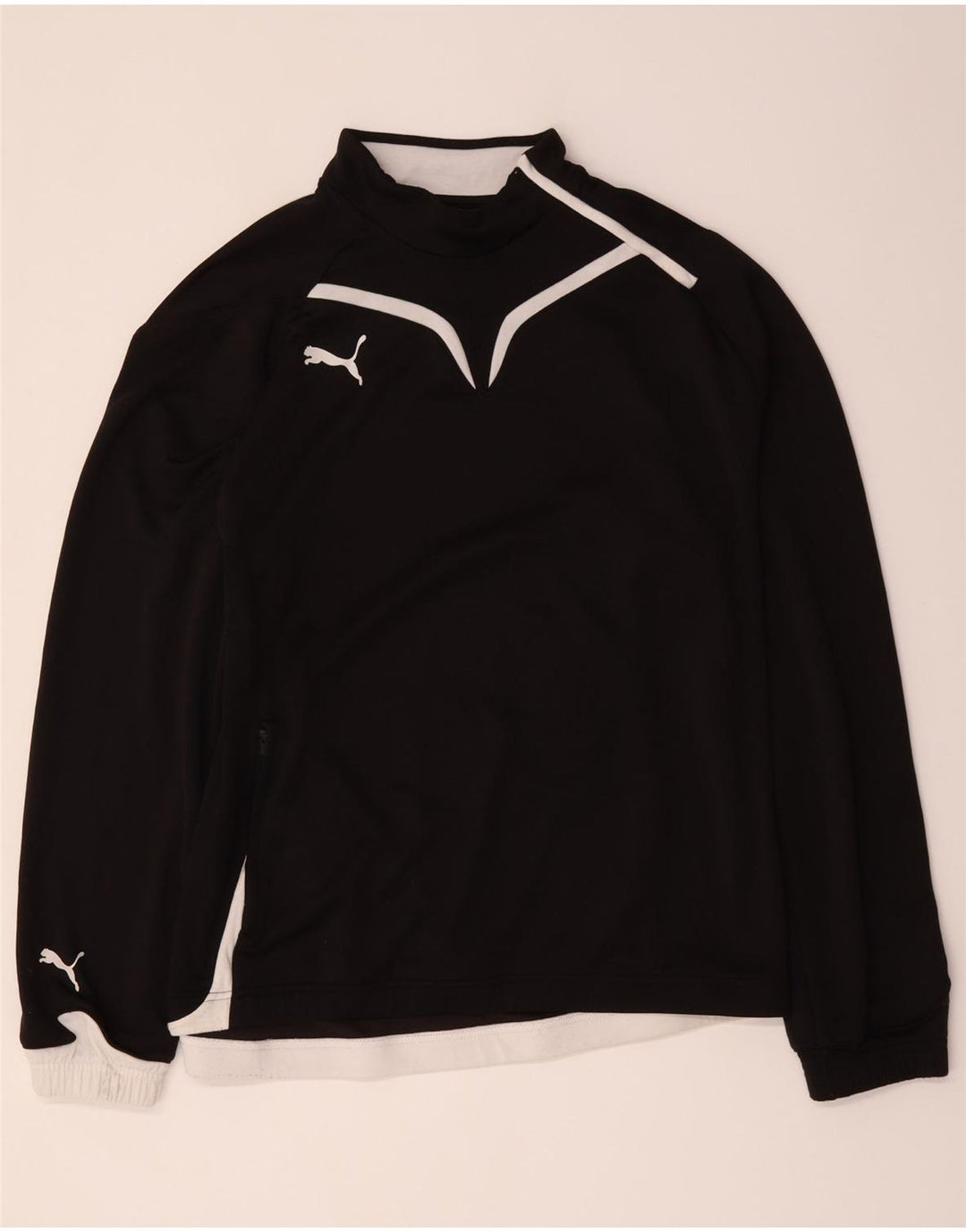 Puma Uomo Pullover Tuta Top Giacca Grande Nero Colourblock Poliestere