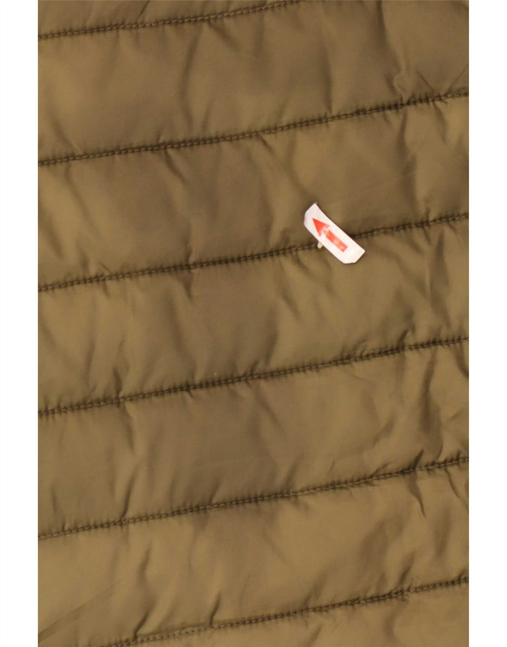 Jaqueta acolchoada masculina Ellesse UK 42 XL cáqui poliéster