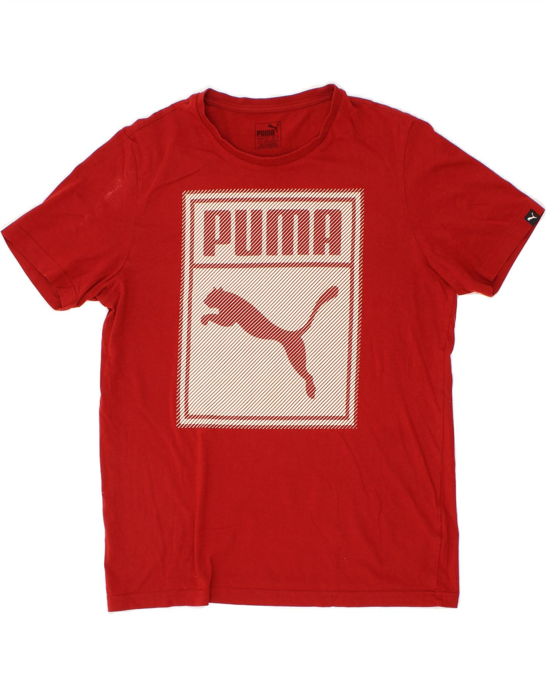 PUMA Mens Graphic T-Shirt Top Medium Red Cotton Vintage Puma and Second-Hand Puma from Messina Hembry 