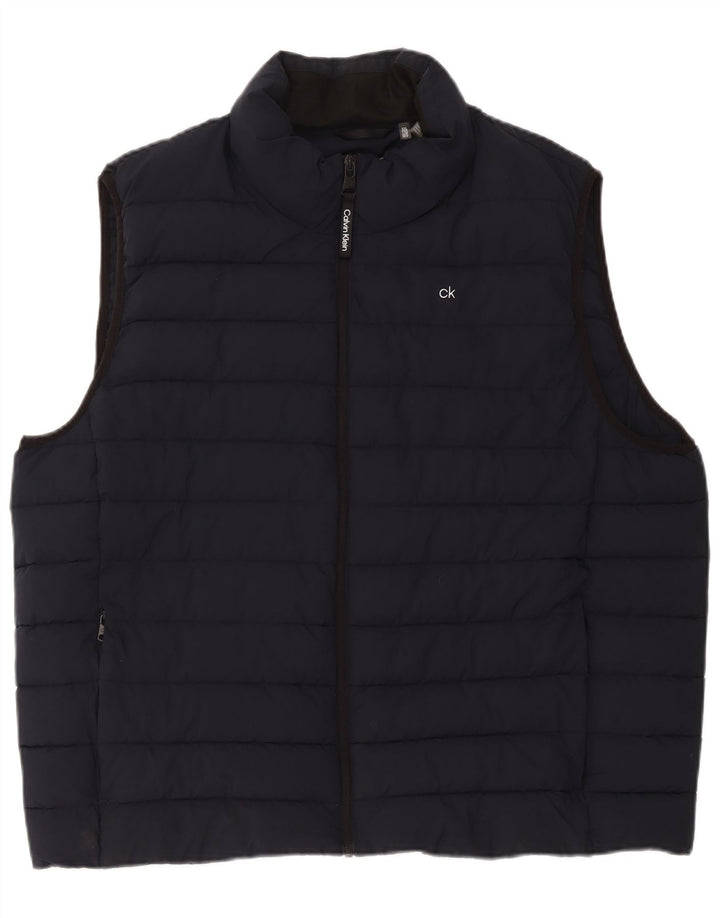 Calvin Klein Mens Padded Gilet UK 44 2XL Navy Blue Polyester
