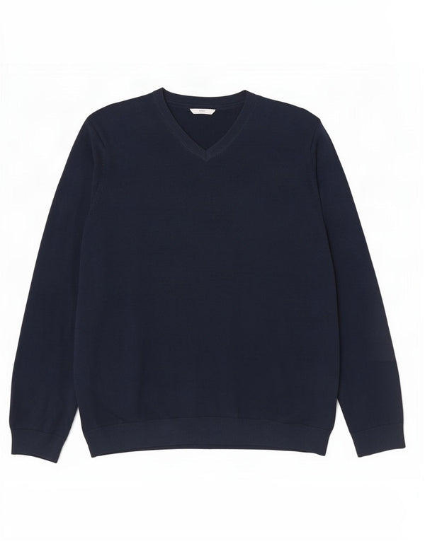 Marks & Spencer drenge sweater med v-hals 15-16 år marineblå bomuld