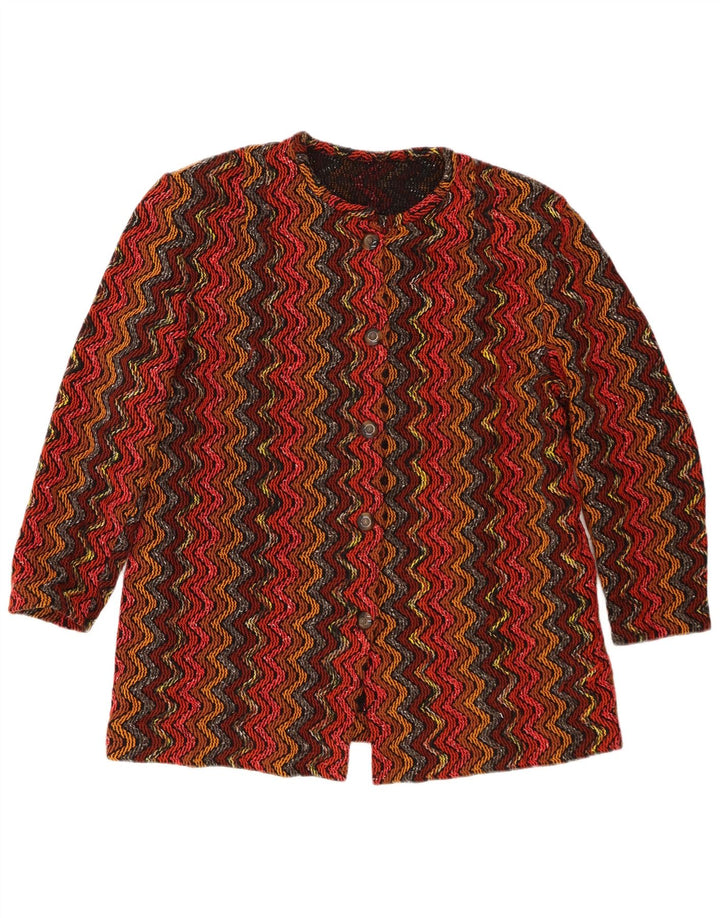 Vintage Womens 5 Button Blazer Jacket UK 16 Large Red Striped