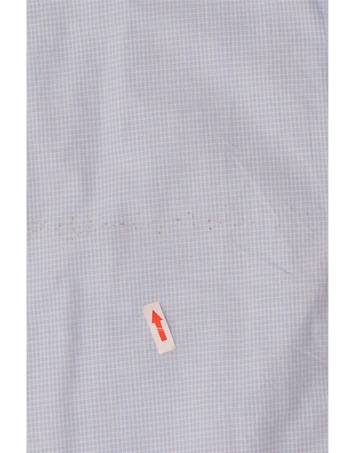 Chaps Mens Easy Care Short Sleeve Shirt XL Blue Check Cotton