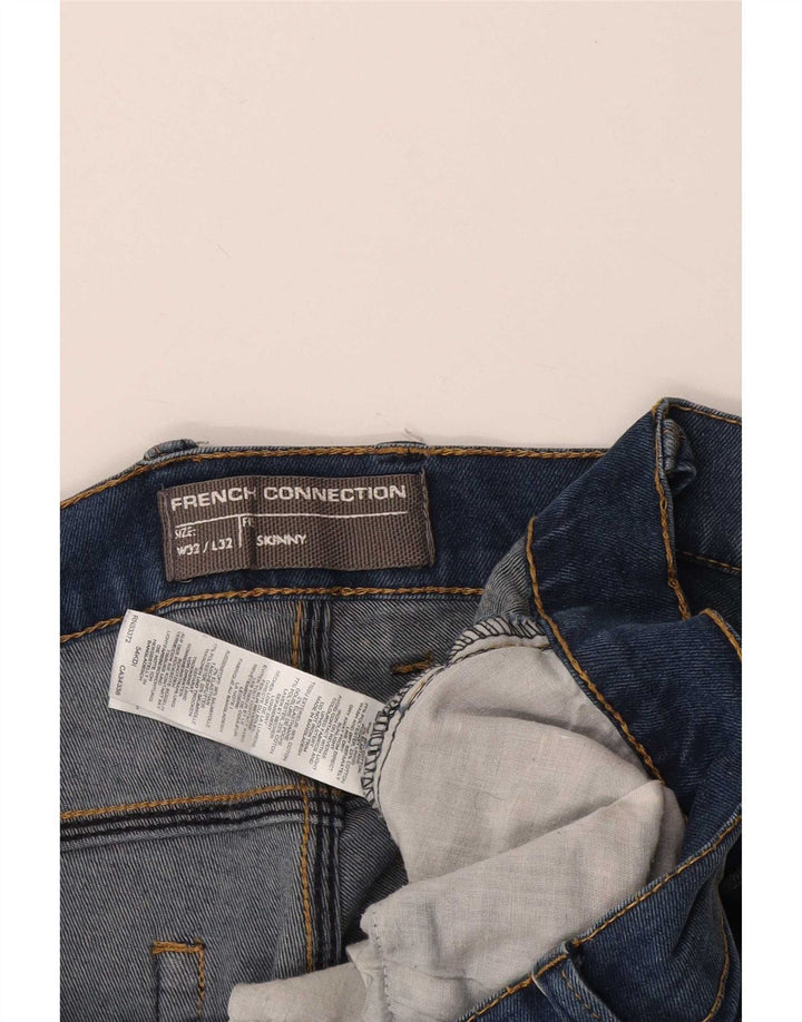 French Connection Mens Skinny Denim Shorts W32 Medium  Blue Cotton