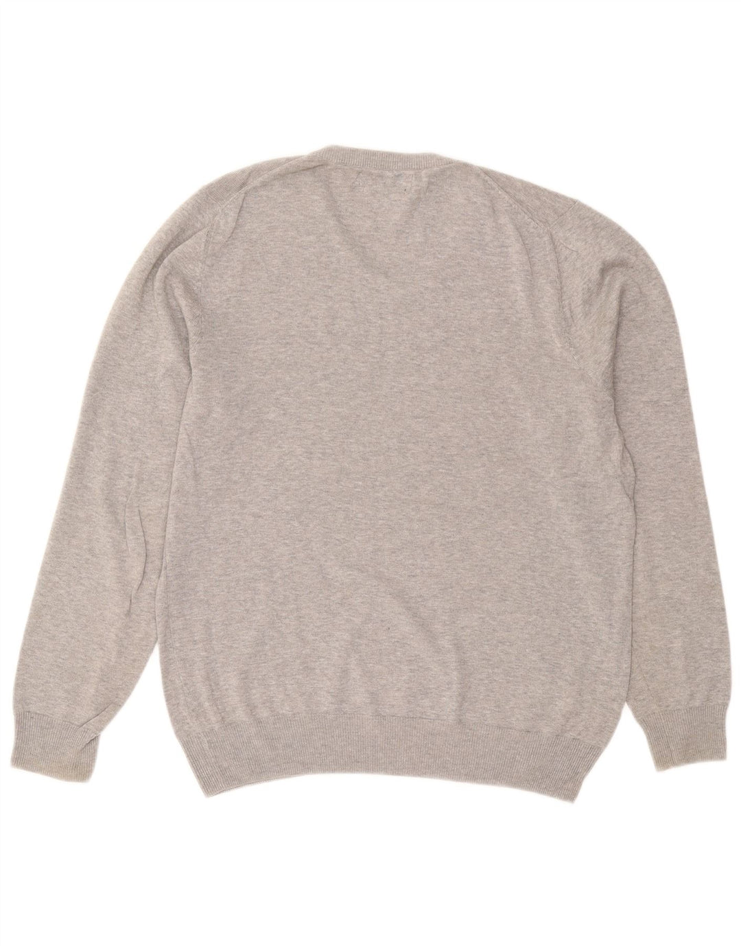 Marks & Spencer Mens V-Neck Jumper Sweater Medium Grey Flecked Cotton