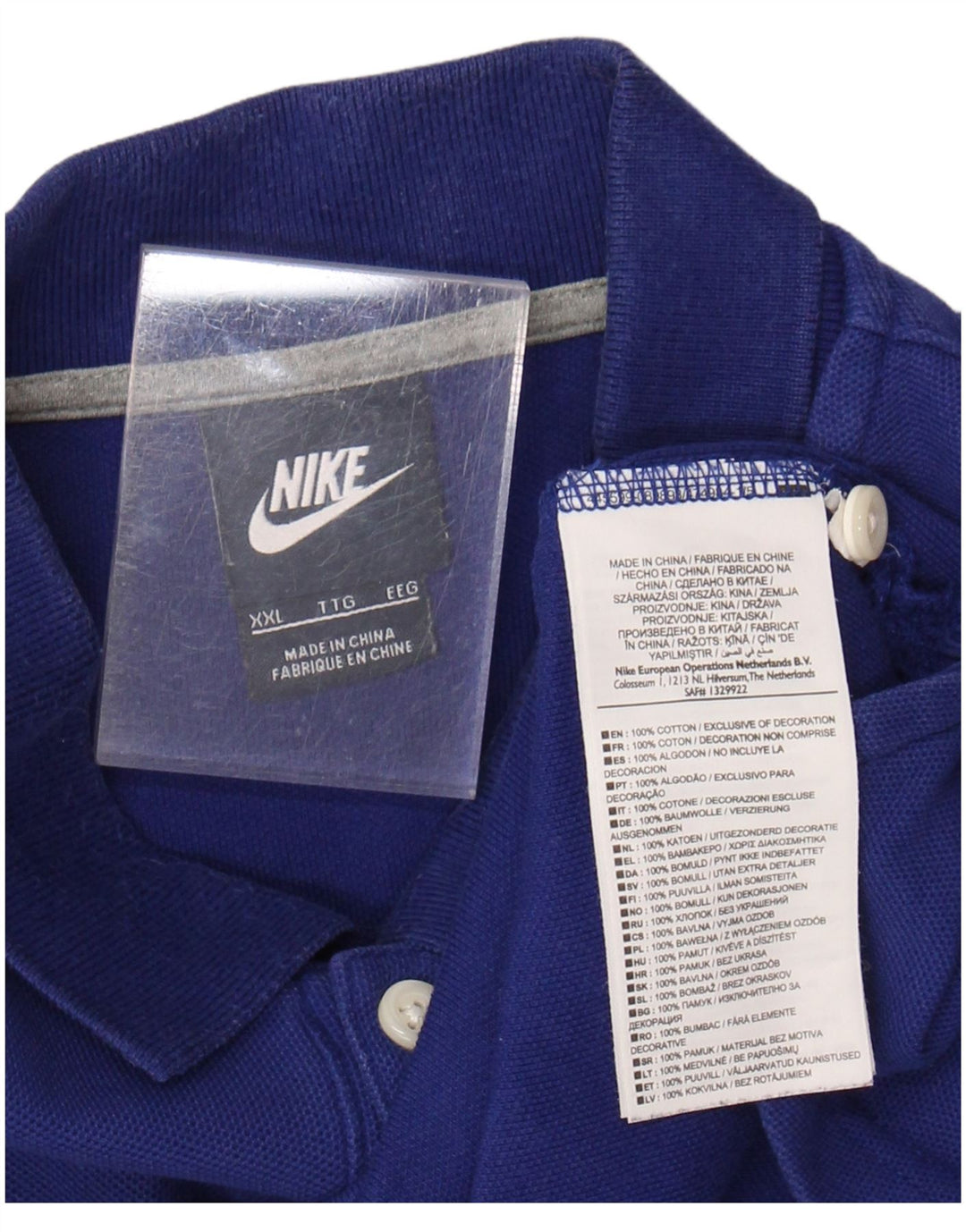 NIKE Mens Polo Shirt 2XL Blue Cotton