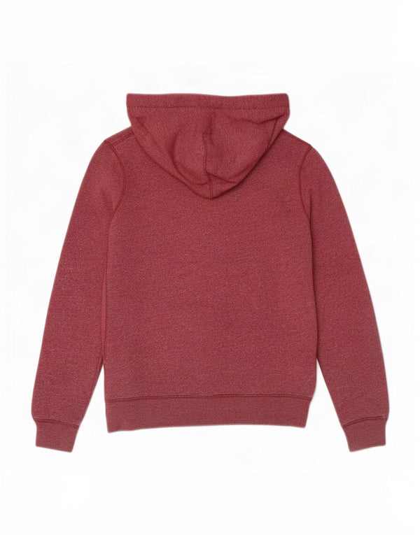 Jack Wills Womens Graphic Hoodie Jumper UK 10 Small Burgundy Flecked Cotton