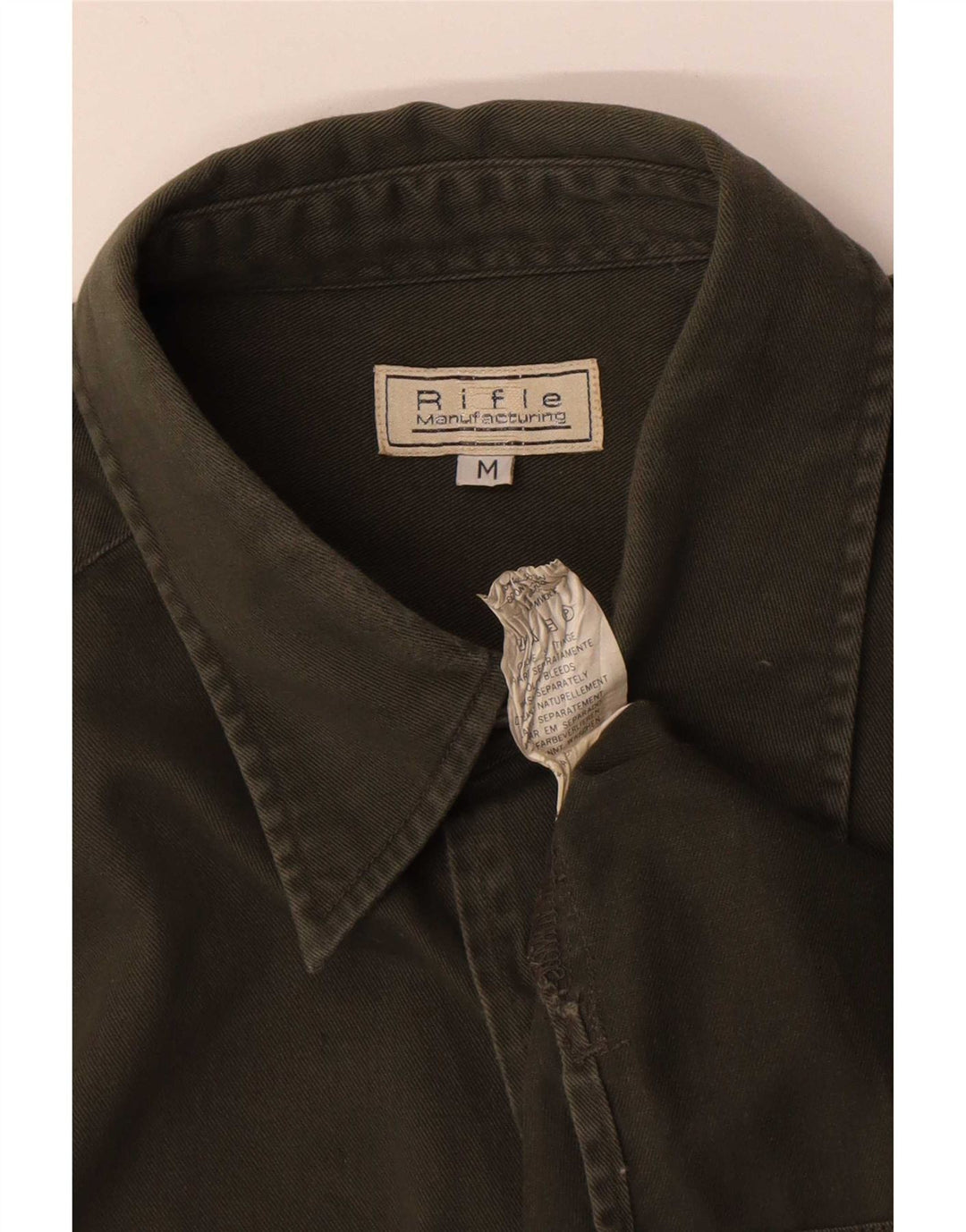 Rifle Mens Military Shirt Medium Khaki Cotton