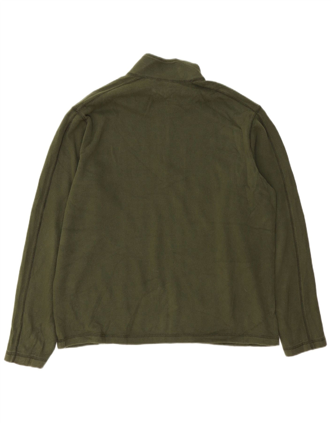 Eddie Bauer Mens Zip Neck Sweatshirt Jumper Large Green Cotton