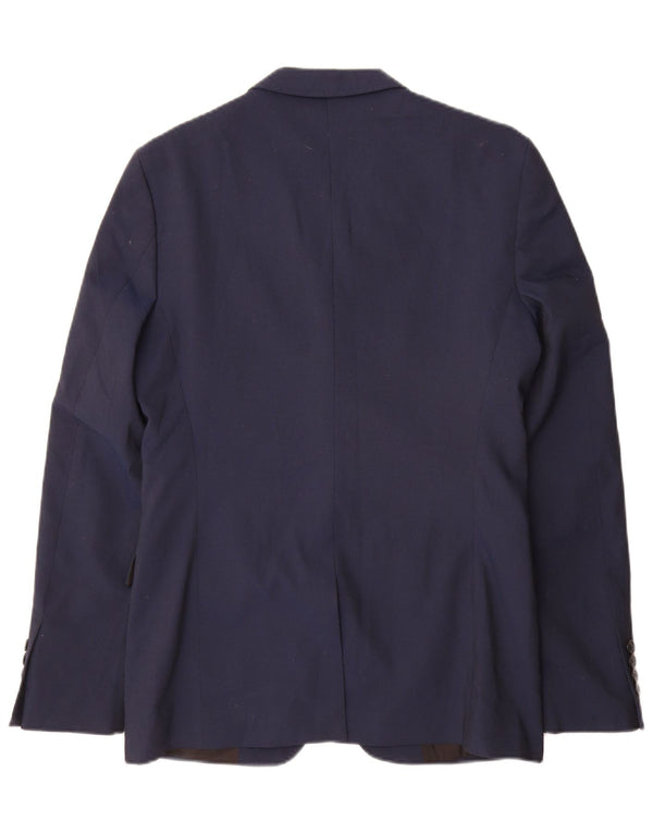 Zara Chaqueta tipo blazer de 2 botones para hombre EU 48 Poliéster azul marino mediano
