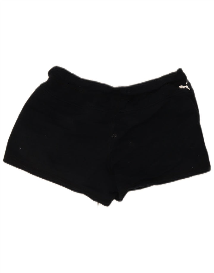 Puma Womens Sport Shorts UK 12 Medium Black Cotton