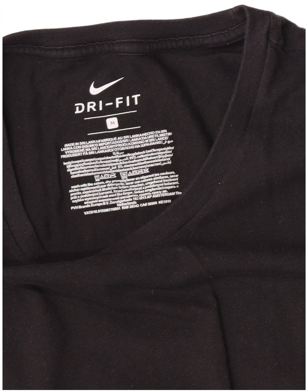 Nike Mens Dri Fit T-Shirt Top Medium Black Cotton