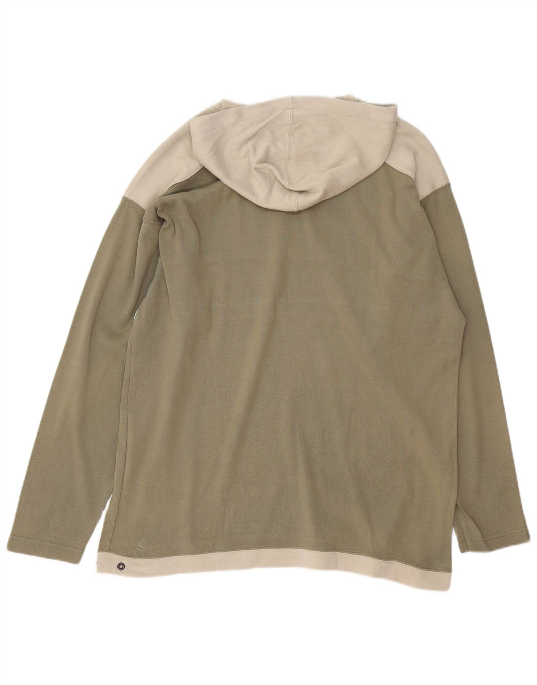 NORTH SAILS Mens Hooded Zip Neck Top Long Sleeve Medium Green Colourblock