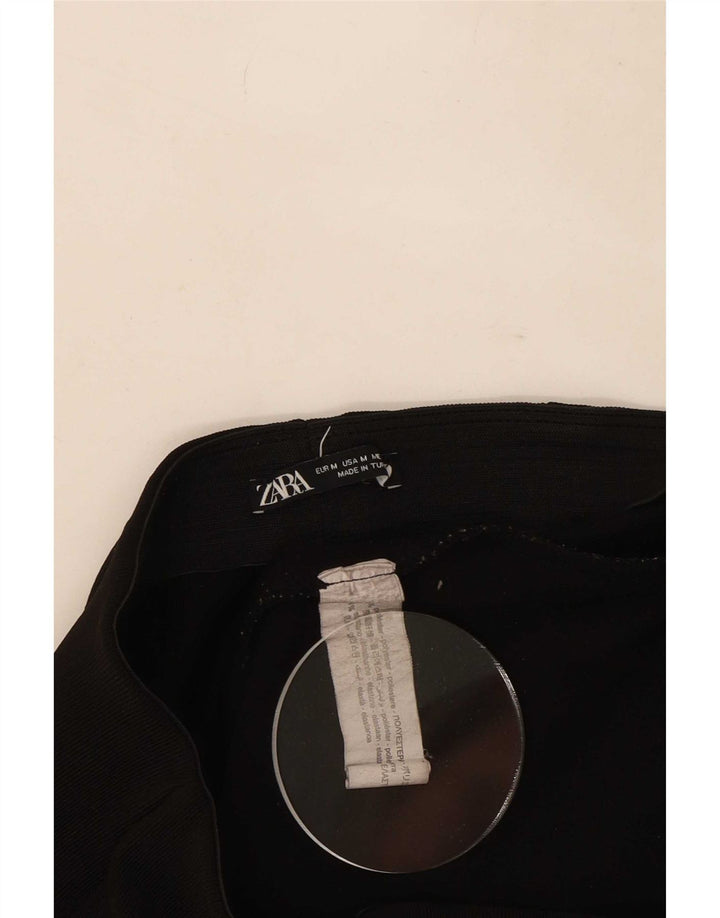 Calça de treino feminina Zara UK 12 poliéster preto médio