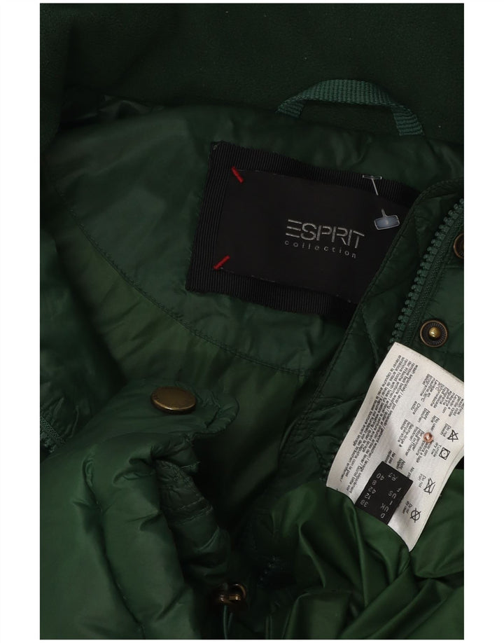 Esprit Womens Hooded Padded Jacket UK 12 Medium  Green