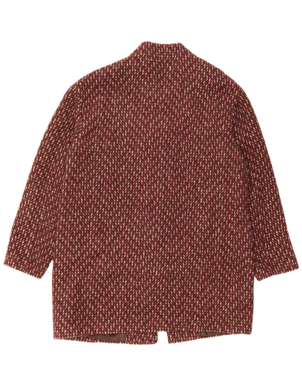 Marks & Spencer Damenmantel UK 14 Large Red Chevron Polyester