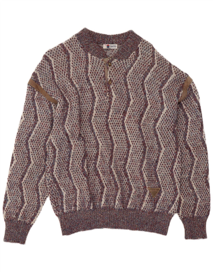 Sportful Mens Button Neck Jumper Sweater IT 50 Medium Multicoloured Retro