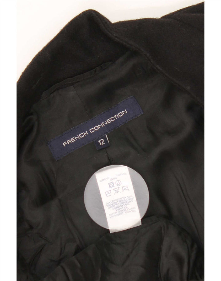 French Connection Damen Übergroßer Mantel UK 12 Mittelschwarze Wolle