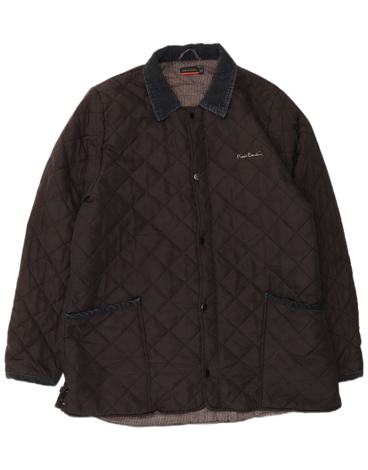 PIERRE CARDIN Giacca trapuntata da uomo UK 44 2XL Poliestere nero