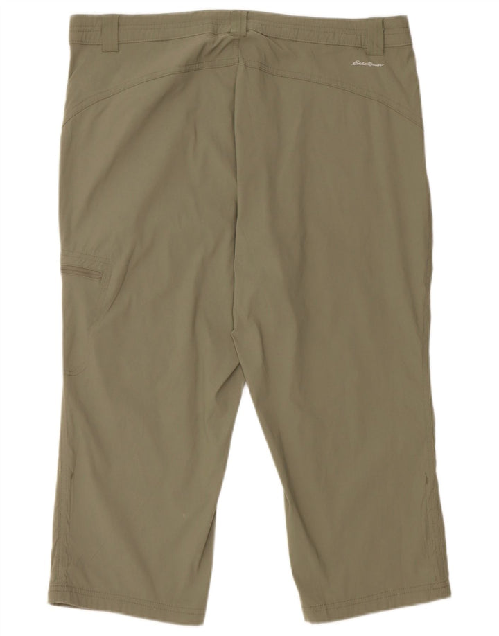 EDDIE BAUER Calça capri feminina slim cargo W36 L20 nylon verde