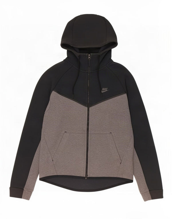 Nike Mens Zip Hoodie Sweater Medium Black Colourblock Cotton