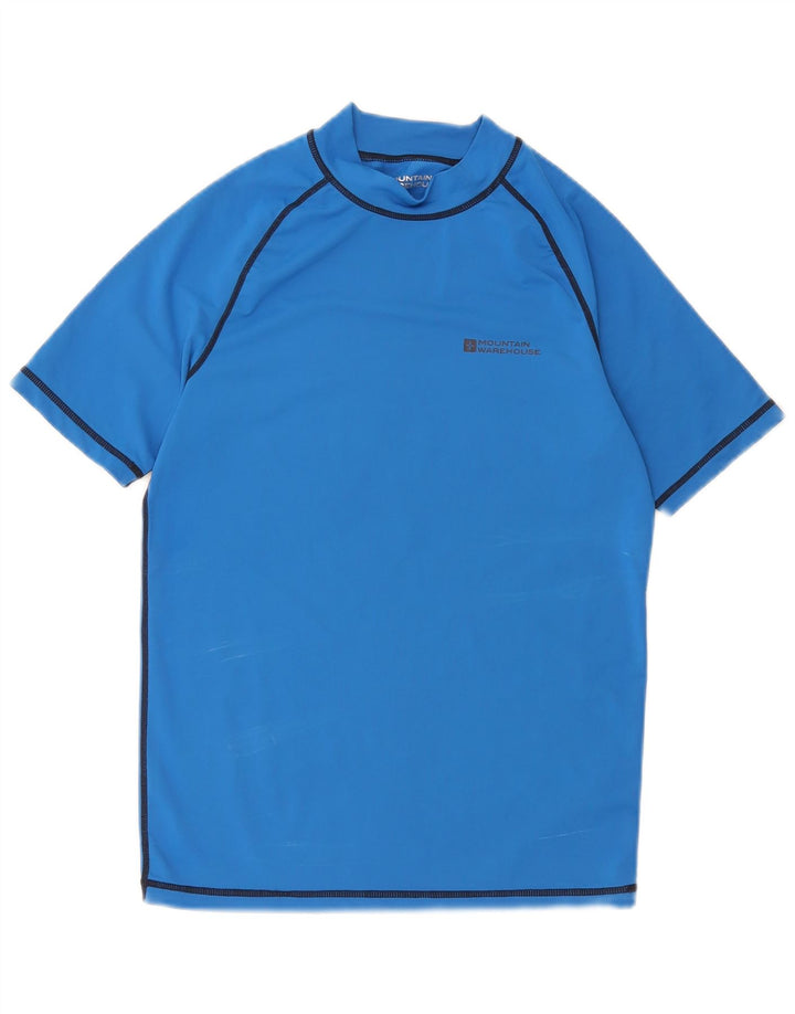 Mountain Warehouse Herre T-Shirt Top Lille Blå Nylon