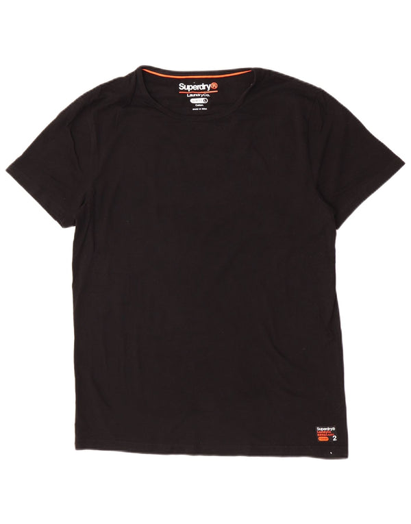 Superdry Mens Slim Fit T-Shirt Top Large Black Cotton