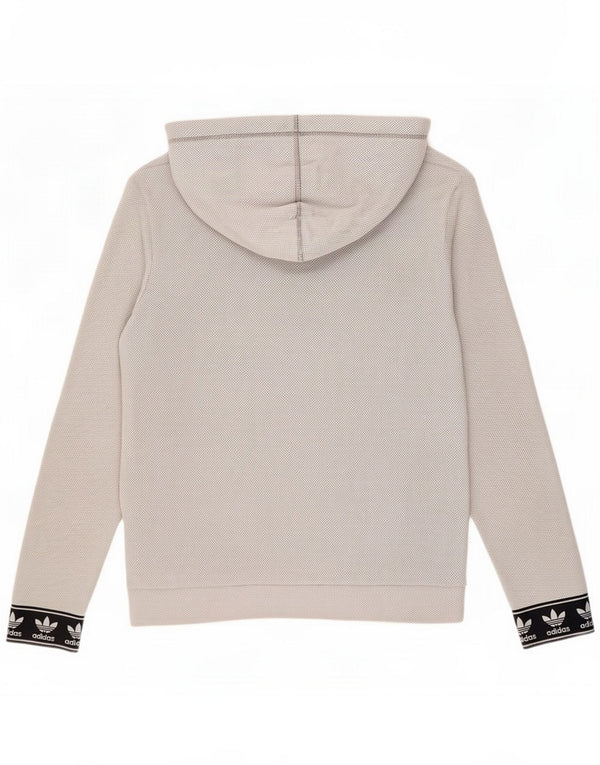 Damski sweter z kapturem i grafiką Adidas UK 10 Small Grey Flecked Cotton Sports