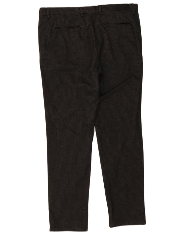 Trussardi Herre Slim Chino Bukser IT 52 XL W36 L31 Grå sildebensbomuld