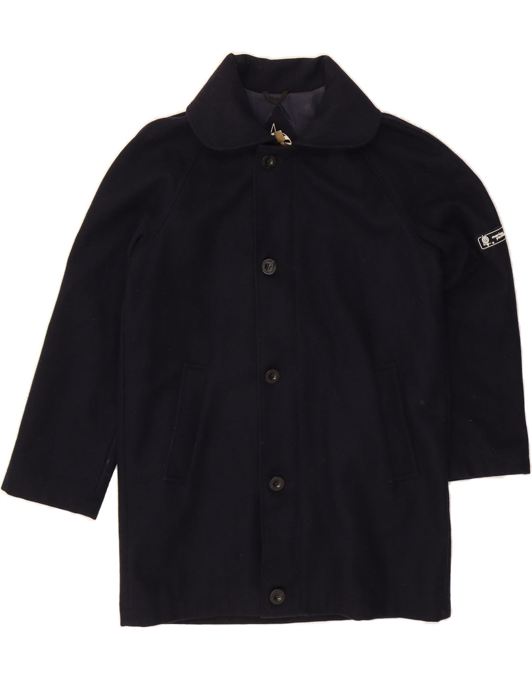 MARINA YACHTING Mens Overcoat  IT 44 XS Navy Blue Wool Vintage Marina Yachting and Second-Hand Marina Yachting from Messina Hembry 