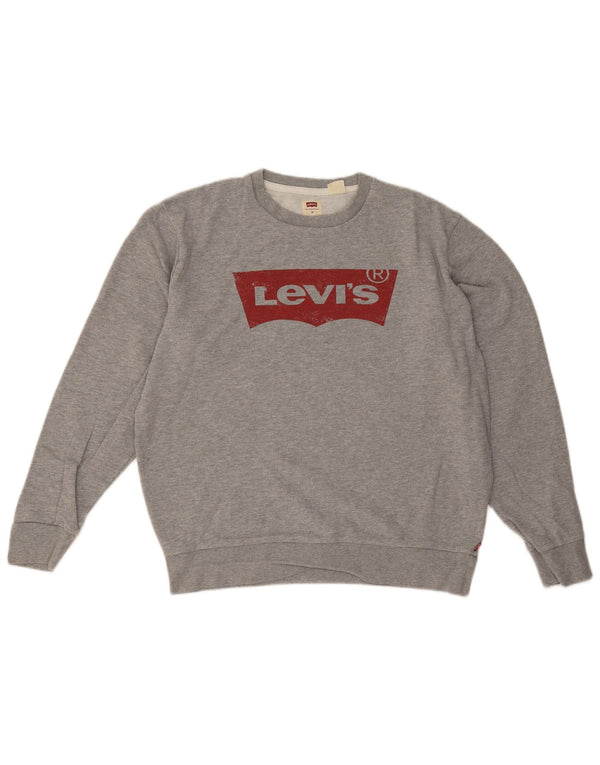 Levi's Herre grafisk sweatshirt Jumper Medium Grey Flecked