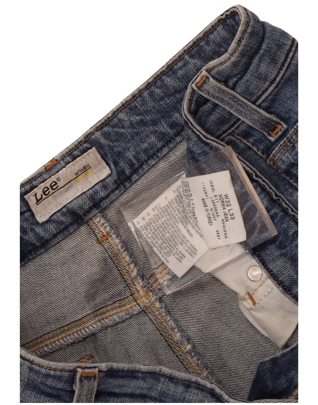 Lee Damen Norma Slim Jeans W32 L33 Blaue Baumwolle