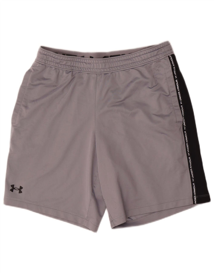 Under Armour Herren-Sportshorts mit Grafik, groß, graues Farbblock-Polyester