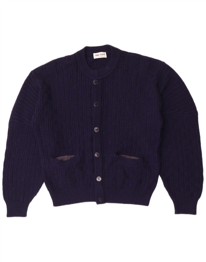 Niki Line Mens Cardigan Sweater Large Navy Blue