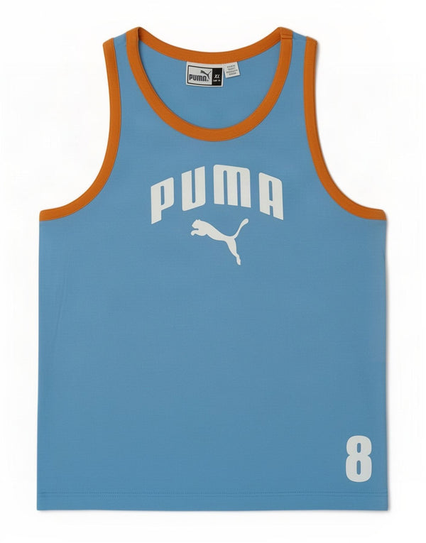 Canotta grafica da donna Puma UK 18 XL Blu Colourblock in cotone