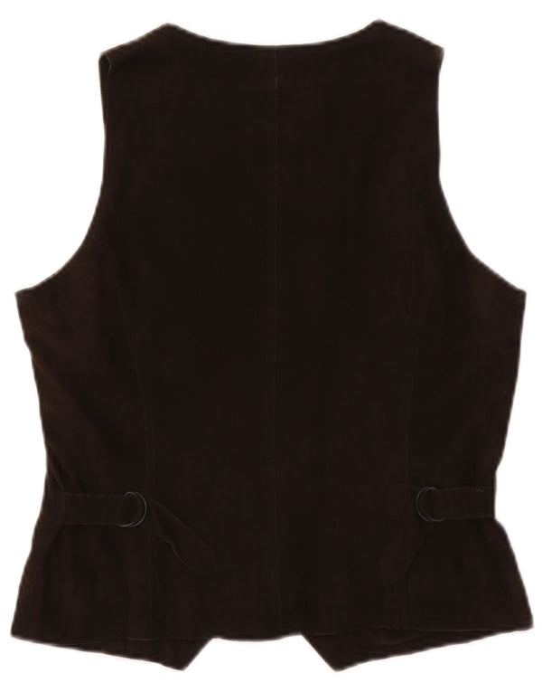 Marc O'Polo Damen Wildlederweste EU 38 Mittelbraunes Leder