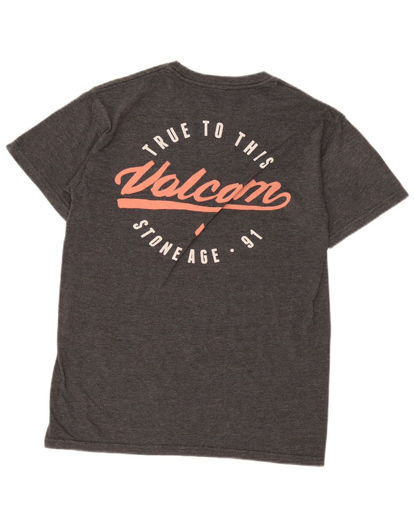 Volcom Camiseta gráfica para hombre Top Small Grey Cotton