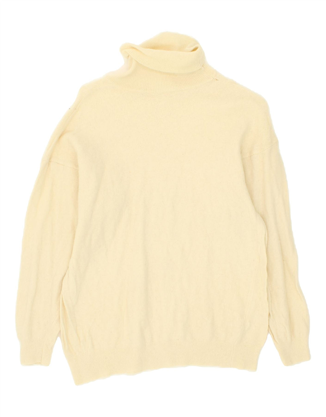 VINTAGE Womens Roll Neck Jumper Sweater UK 14 Medium Yellow Vintage Vintage and Second-Hand Vintage from Messina Hembry 