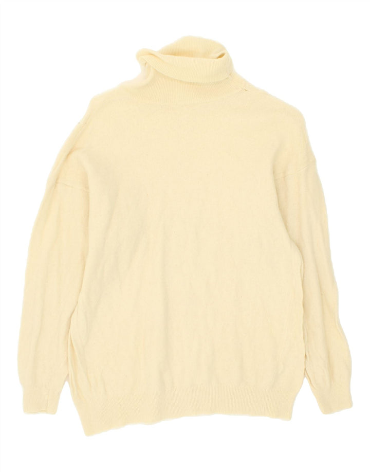 VINTAGE Womens Roll Neck Jumper Sweater UK 14 Medium Yellow Vintage Vintage and Second-Hand Vintage from Messina Hembry 