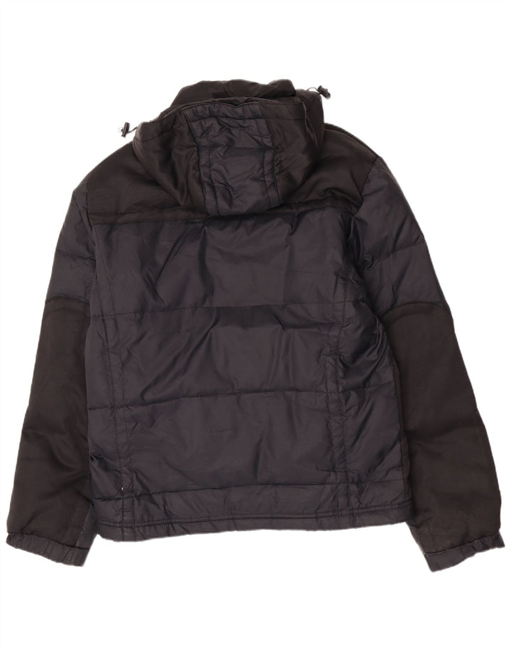 Gas Mens Hooded Padded Jacket UK 40 Large Navy Blue Polyamide