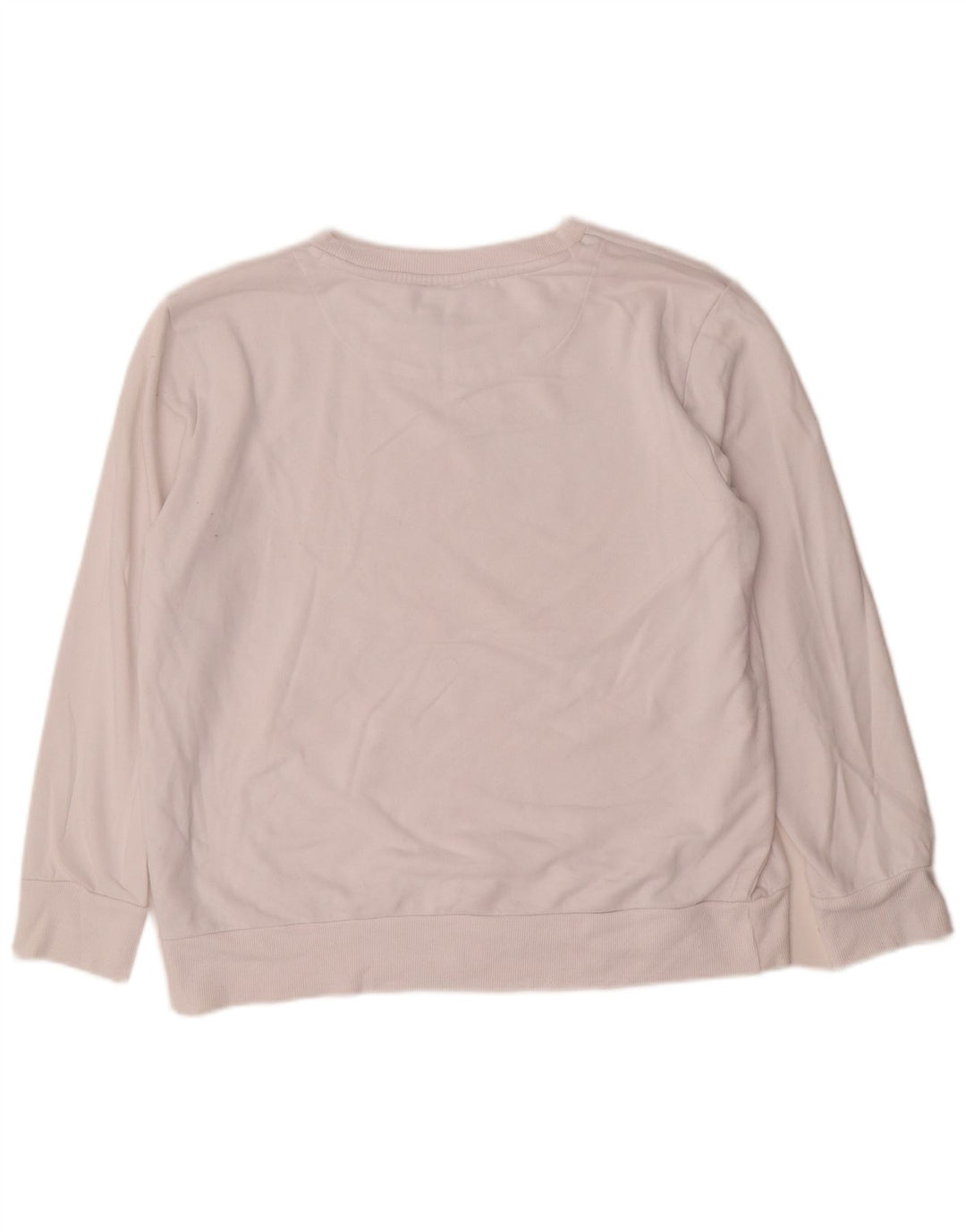 Dkny Womens Graphic Sweatshirt Jumper UK 14 Medium White Cotton