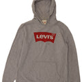 Męski sweter z kapturem i grafiką Levi's, średnioszary, bawełniany w cętki