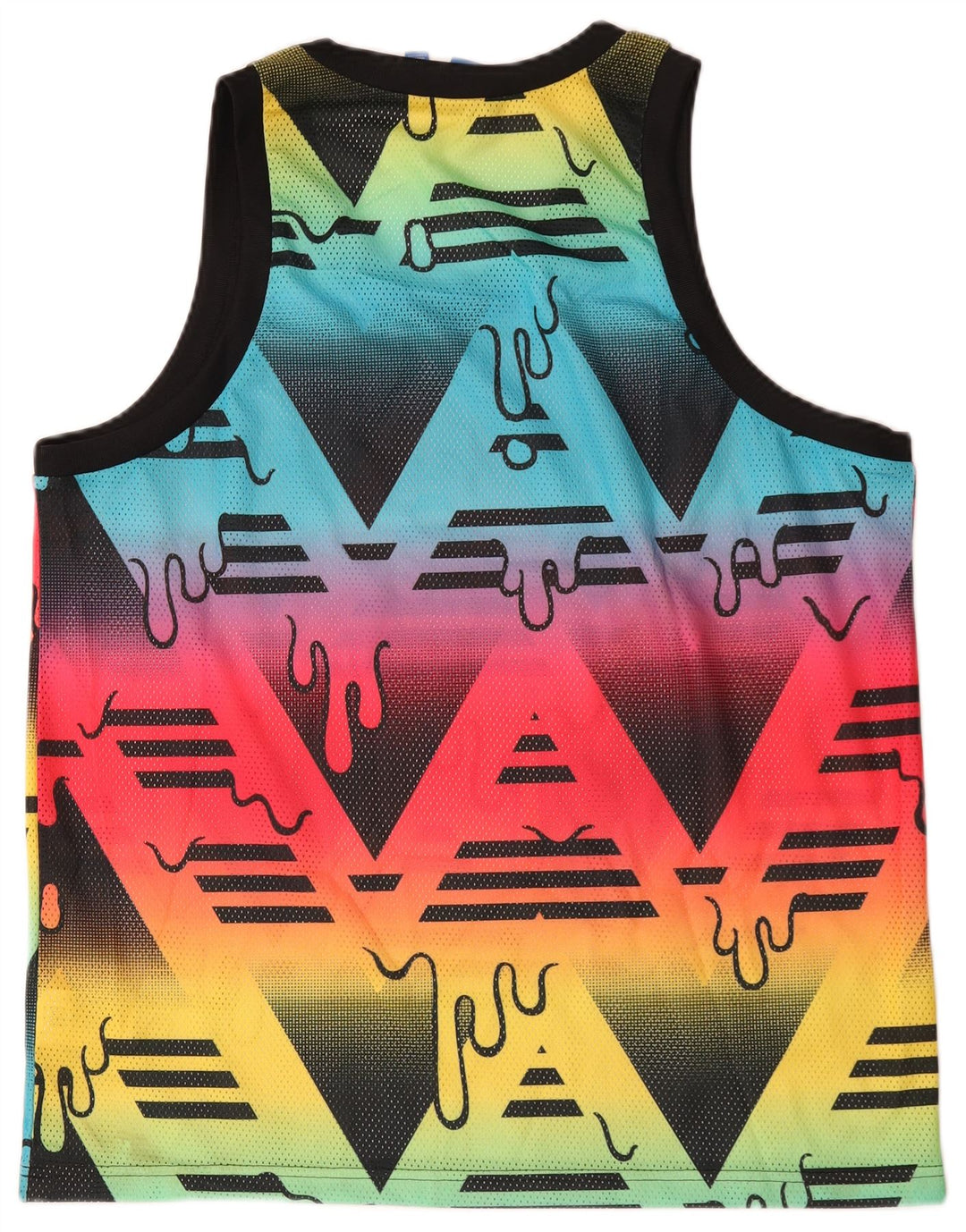Adidas herre abstrakt mønster vest top stor flerfarvet polyester