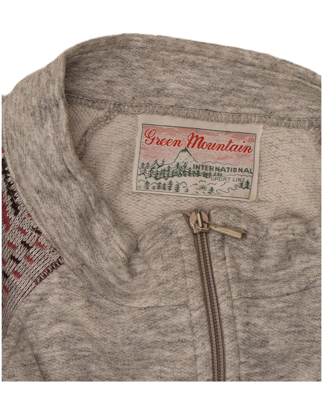 VINTAGE Mens Tracksuit Top Jacket 2XL Grey Geometric