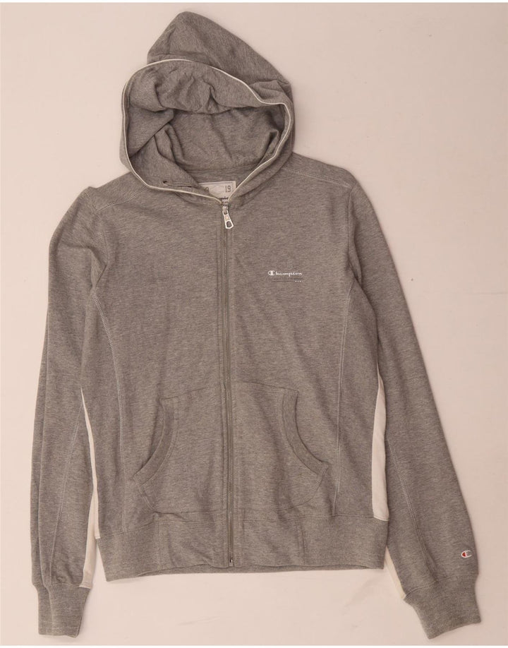 Champion Womens Heritage Classics Zip Hoodie Sweater UK 14 Medium Grey